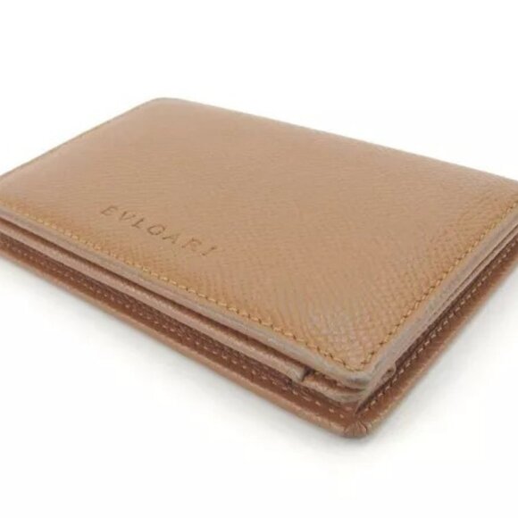 Bvlgari Card Case Logo Brown Woman Authentic Used - Picture 9 of 13
